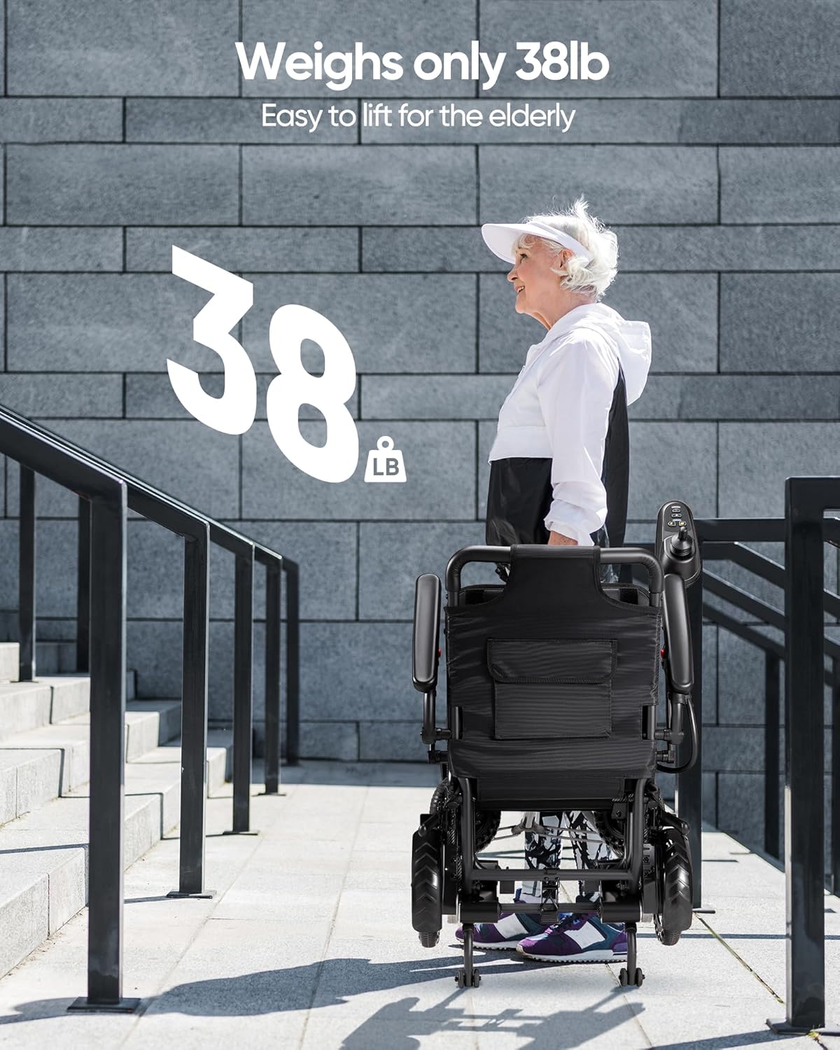 Super Lightweight 38lbs Foldable Electric Wheelchair W40206