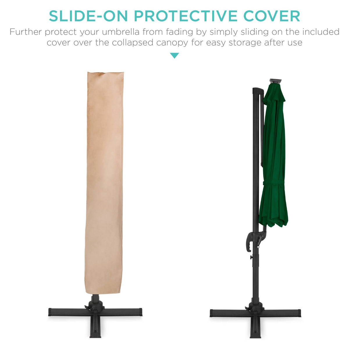 10ft LED Cantilever Offset Hanging Patio Umbrella U5205