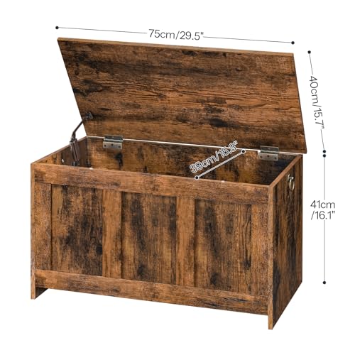 White and Walnut 39.3" Wooden Storage Bench E142
