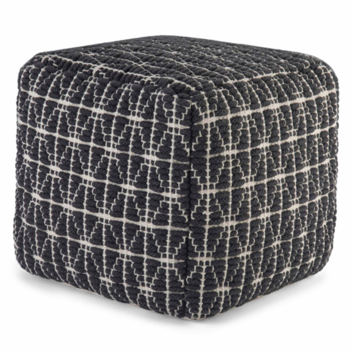White Woven Pouf T621