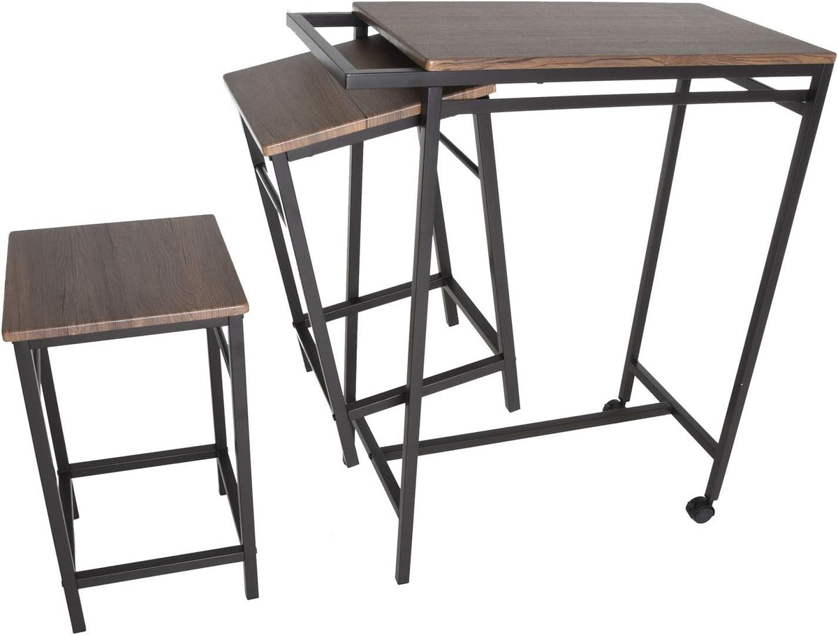 3 Piece Pub Table Set with 2 Stools U899039