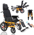 Reclining Foldable Electric Wheelchair with Adjustable Backrest and Pedal, 500W Motor, 20 Mile Range, 12AH Lithium Battery V949246