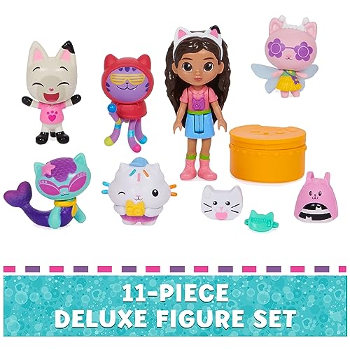 Travel Themed Figure Set with Gabby Doll, 5 Cat Toy Figures, Surprise Toys & Dollhouse Accessories D8930