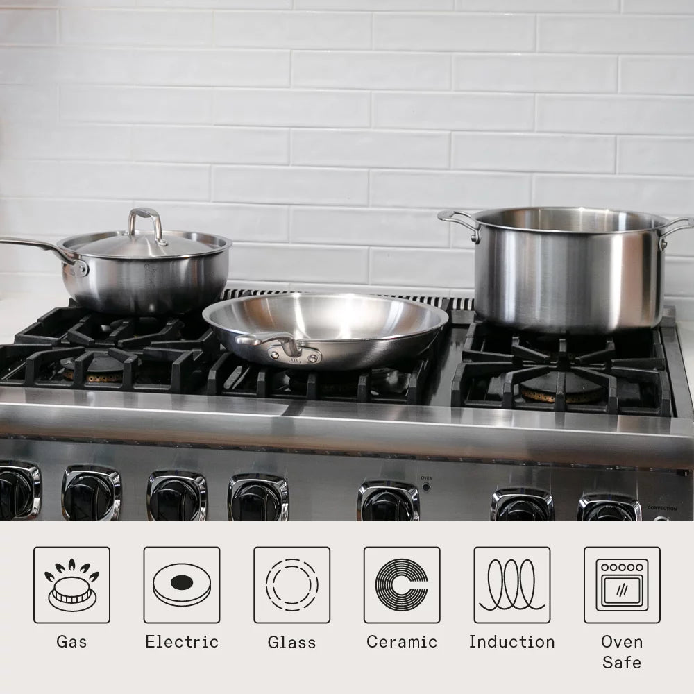 10 Pc Stainless Steel Pot Pan Set J219254