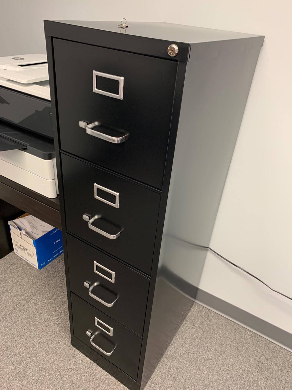 4 Drawer Letter File Cabinet in Black U666321