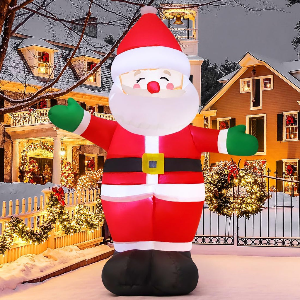 5 FT Christmas Inflatables Santa Claus Outdoor Decorations Blow Up Yard Standing Santa with Built-in LEDs L513