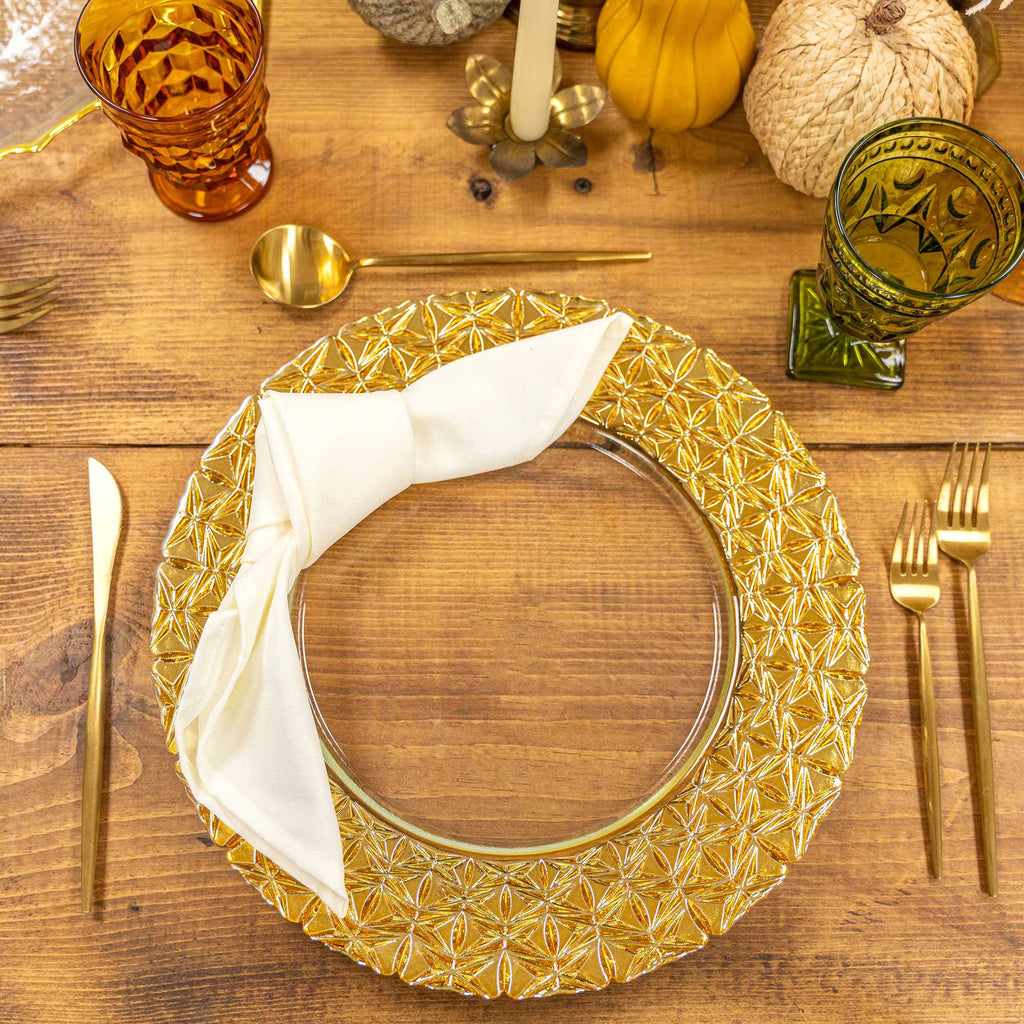 Glass Charger Plate Set of 4 Gold E52219