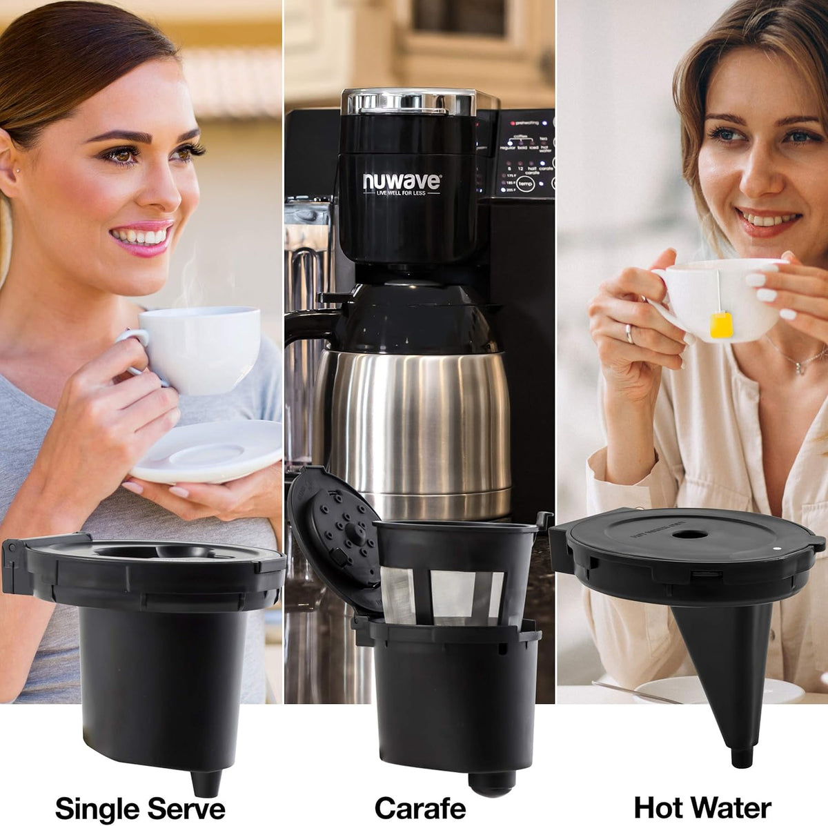 3-in-1 Coffee System with Reusable Cup and Stainless-Steel Carafe T15731