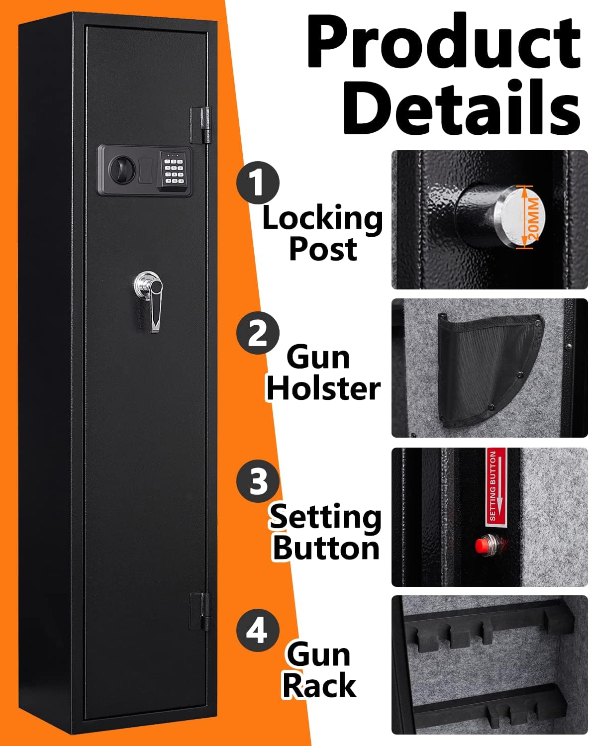 Gun Safe with Adjustable Dividers & Racks G96247