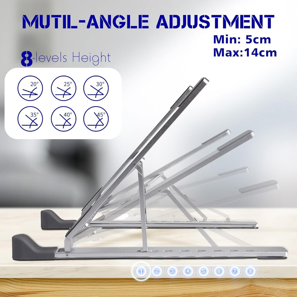 Adjustable Aluminium Alloy Laptop Stand for 10-16" Laptops K45404