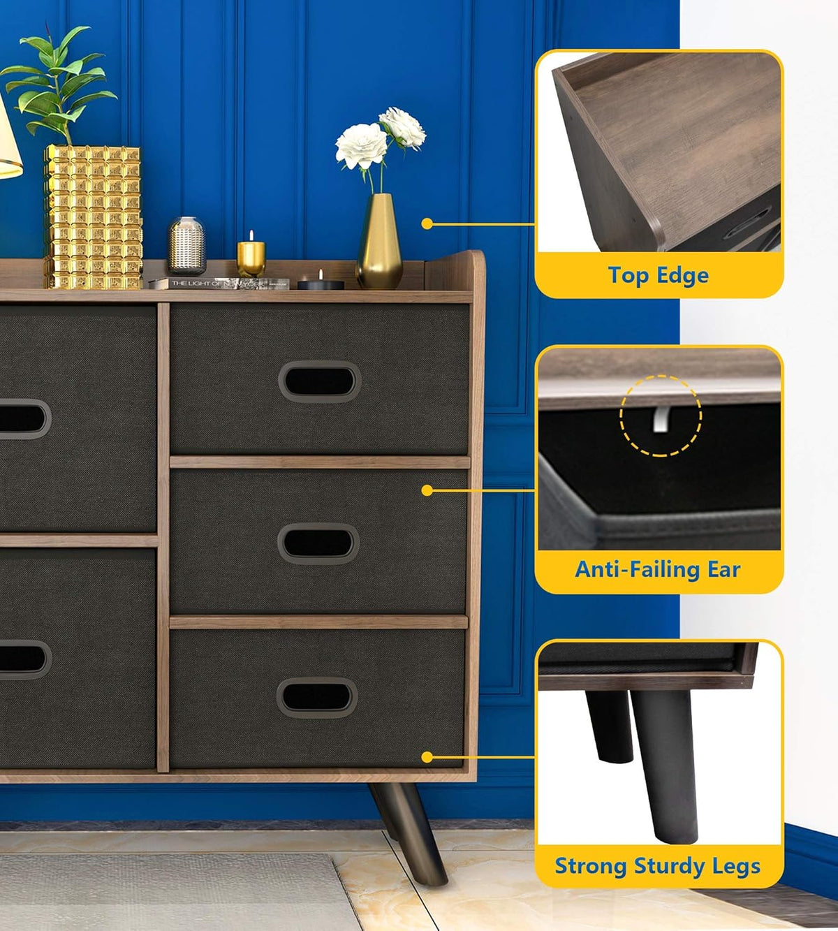 5 Drawer Wood Dresser M59382