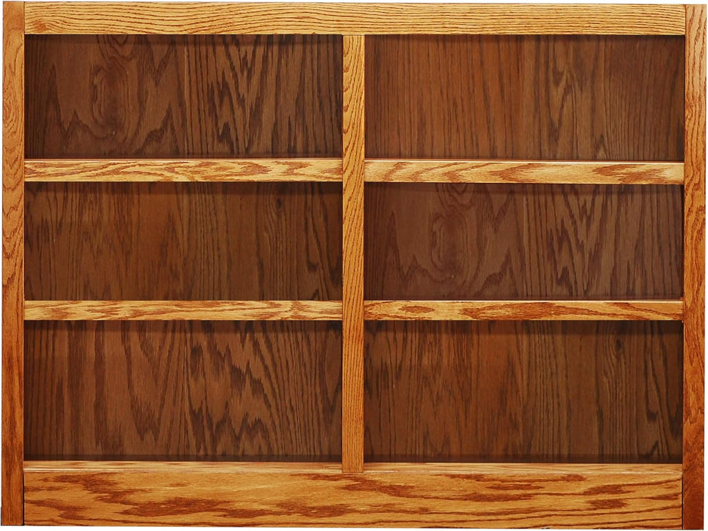 6 Shelf Double Wide Wood Bookcase V434