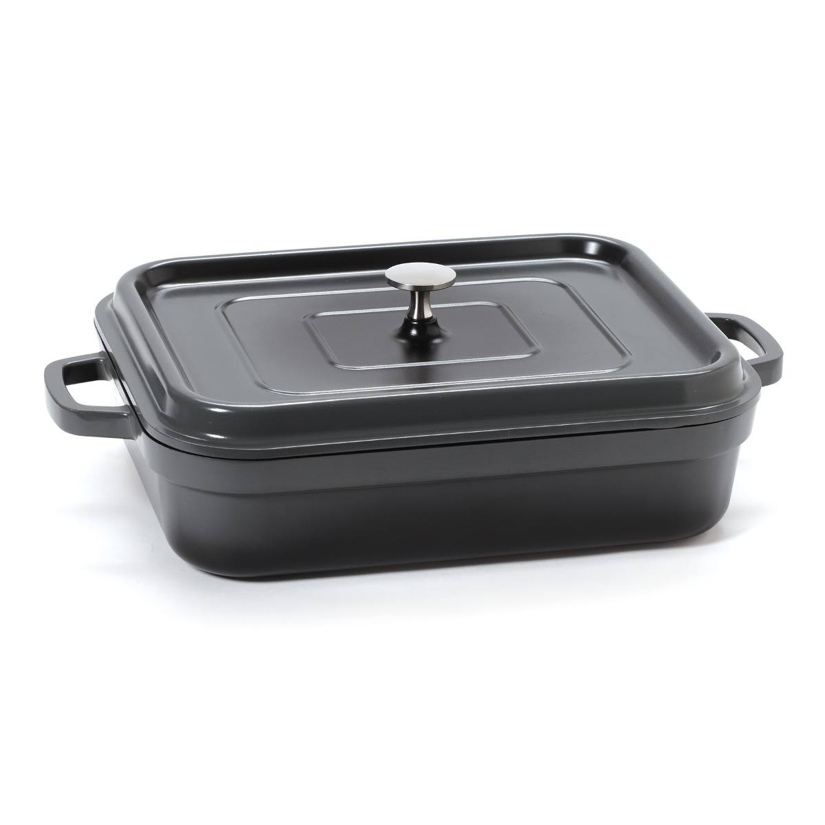 Lightweight Cast Aluminum Roaster Pan with Lid, 5 Quart, Gray G68149