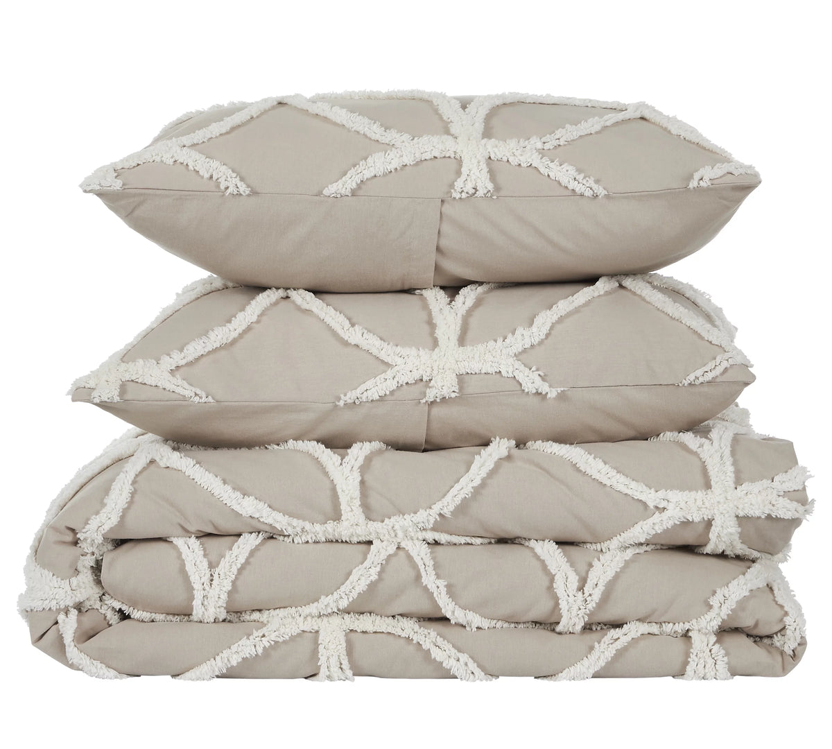 100% Cotton Tufted Chenille Comforter Set Q60833