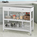 Kitchen Storage Trolley with Rubber Wood & Marble Top X852071