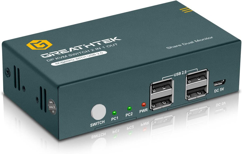 Displayport KVM Switch Dual Monitor 4K@60Hz 4 USB 2.0 Ports P99703
