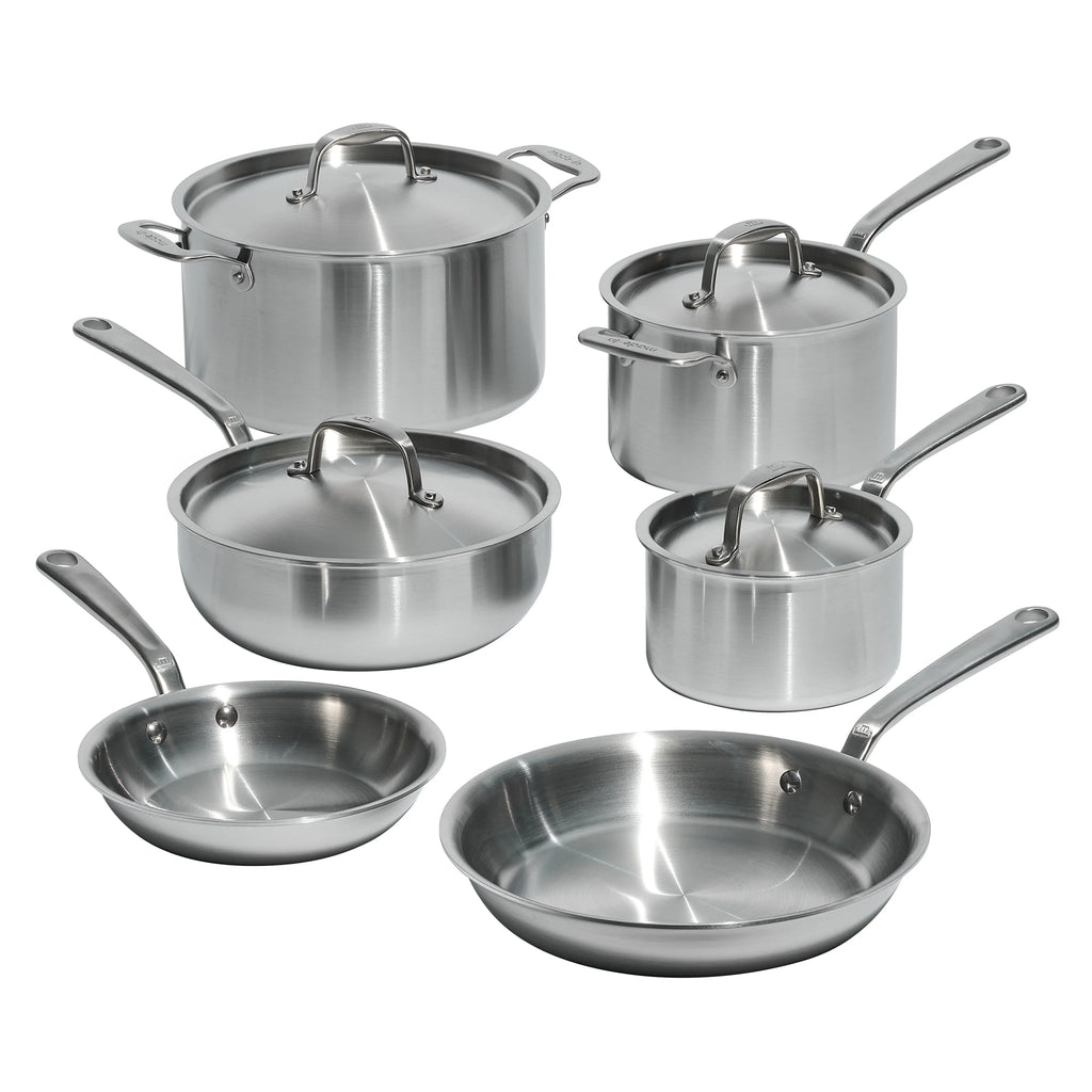 10 Pc Stainless Steel Pot Pan Set J219254