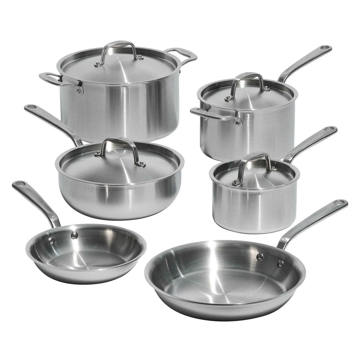 10 Pc Stainless Steel Pot Pan Set J219254