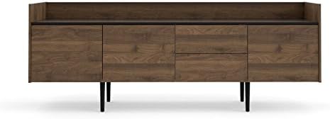 Walnut and Black 2 Drawer 3 Door Sideboard Cabinet U909