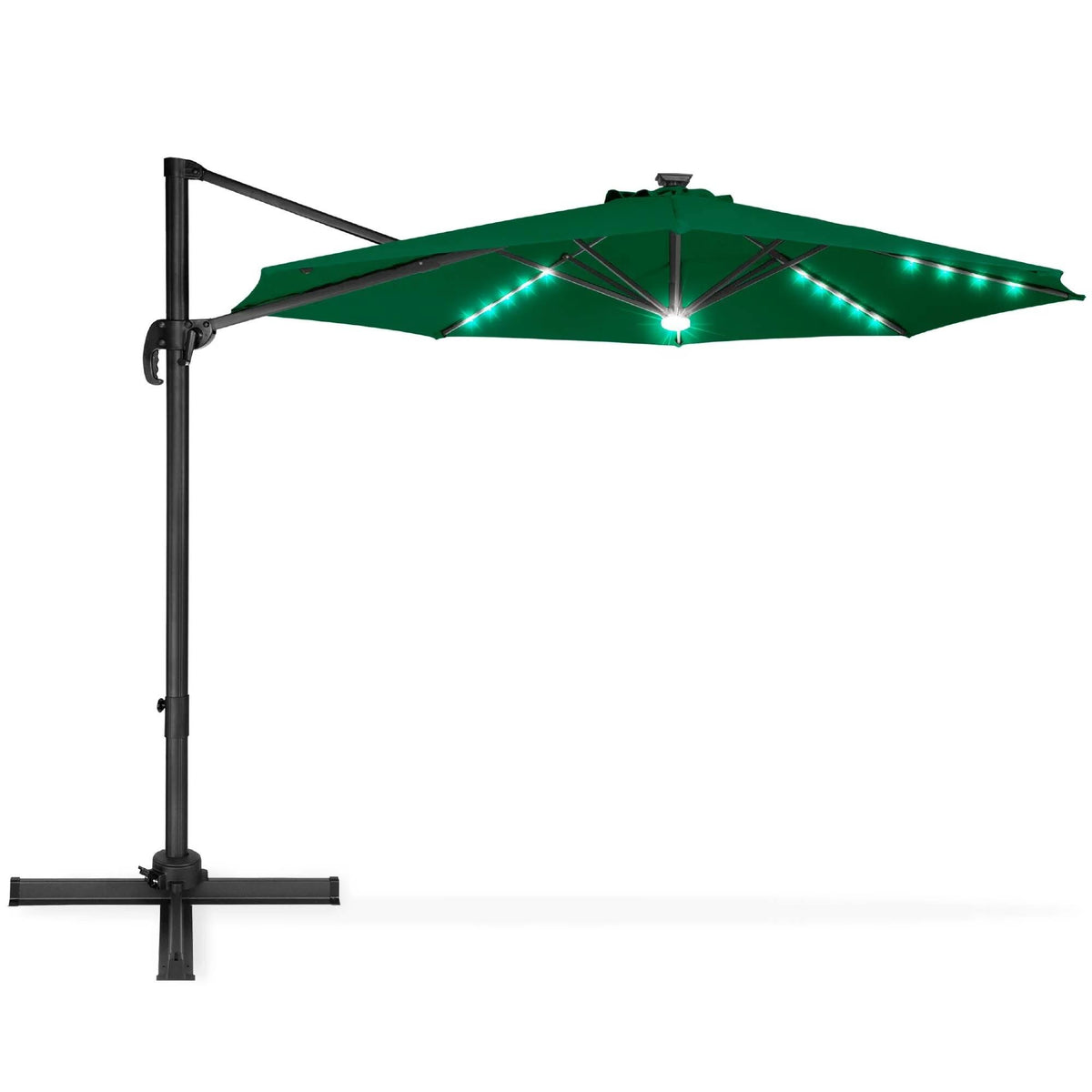 10ft LED Cantilever Offset Hanging Patio Umbrella U5205
