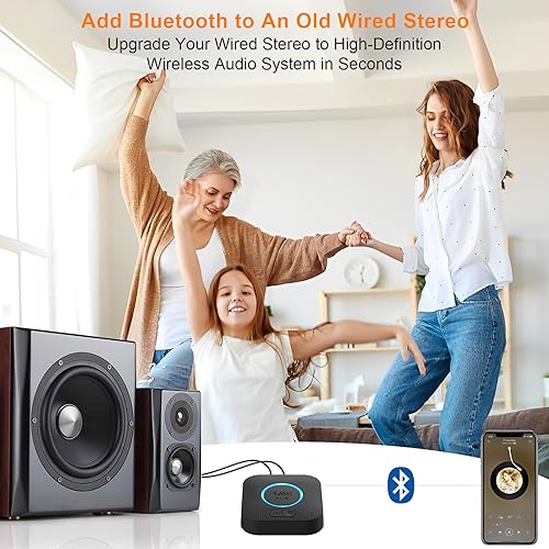 Bluetooth 5.2 Audio Receiver with RCA/3.5mm Outputs C458319