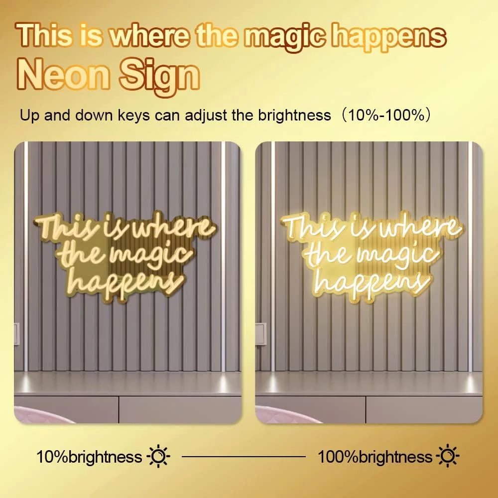 Neon Sign 24x12" with Gold Mirror Backing U132060