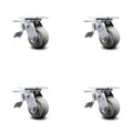 Thermoplastic Rubber Swivel Caster Set 4 G761019