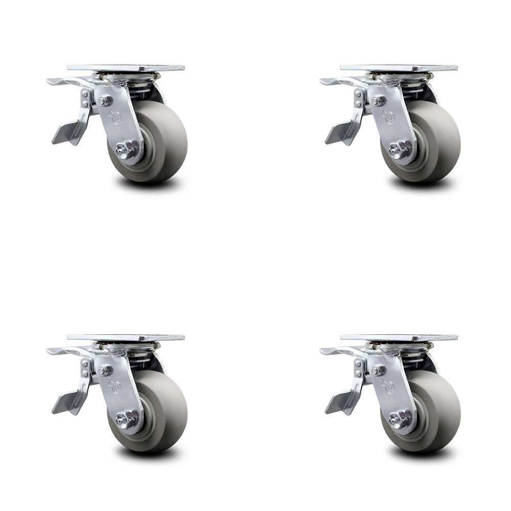 Thermoplastic Rubber Swivel Caster Set 4 G761019