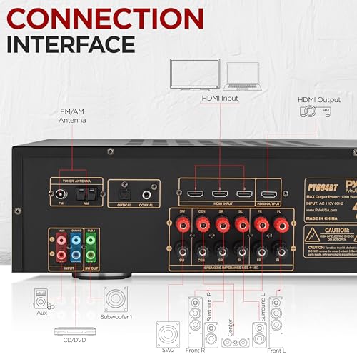 1000 Watt Bluetooth Stereo Amplifier Q5090