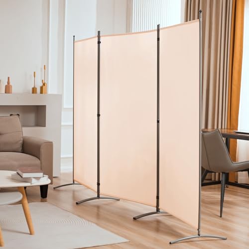 3 Panel Folding Fabric Room Divider, 102" W x 71" H (Black) S947799