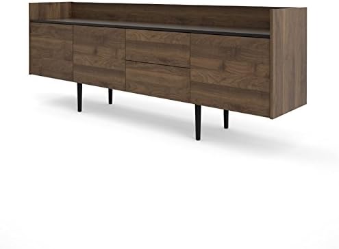 Walnut and Black 2 Drawer 3 Door Sideboard Cabinet U909