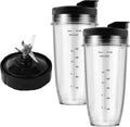 24oz Blender Cups with To-Go Lids and 7 Fins Extractor Blade E1759