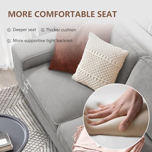 99" Convertible Sleeper Sofa Bed L Shaped with Storage Chaise Pull Out Couch Chenille Covers (Gray) S5371