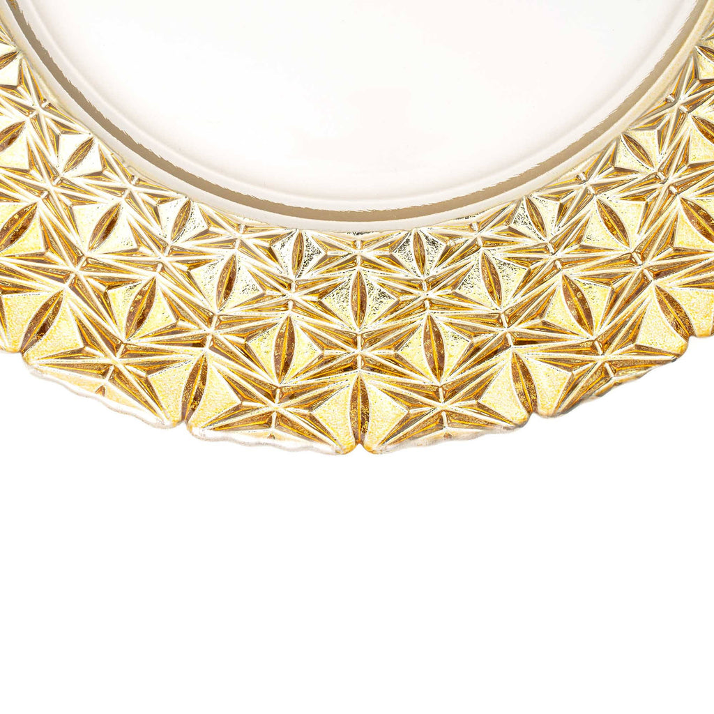Glass Charger Plate Set of 4 Gold E52219