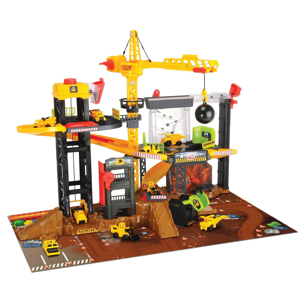 Construction Playset with 4 Die-Cast Cars I3348