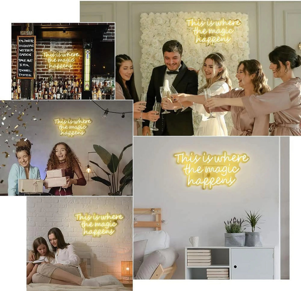 Neon Sign 24x12" with Gold Mirror Backing U132060
