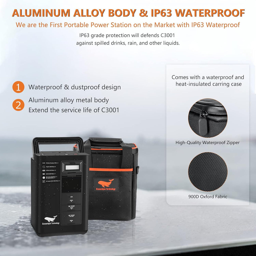 Portable Power Station 80000 mAh 296Wh 400W AC Outlet D886