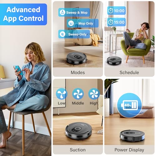 5000Pa Robot Vacuum and Mop Combo with Self-Charge I23550