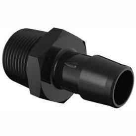 3/4-14 NPT to 5/8 Barbed Adapter, Glass Filled Black Nylon I379