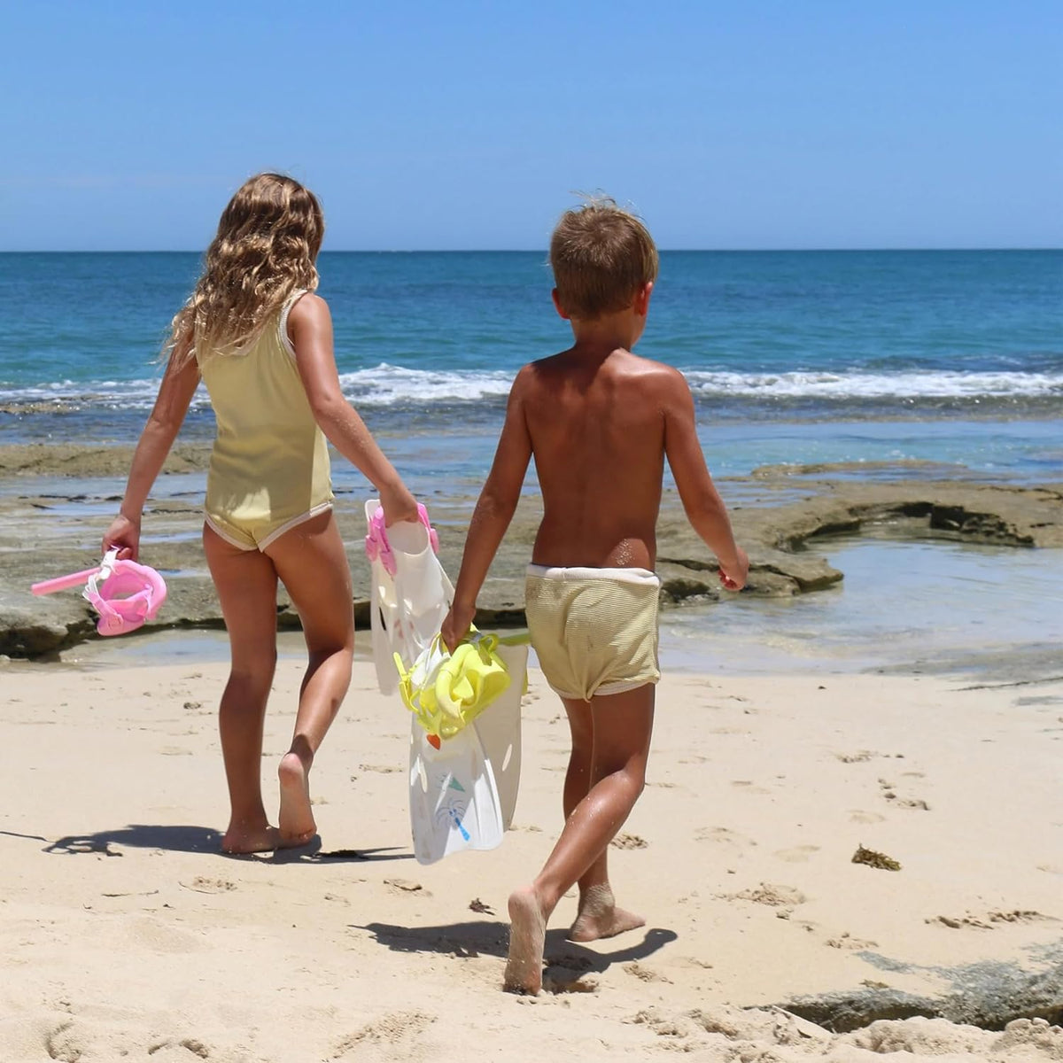 Kids Snorkel Set Medium Yellow Y344