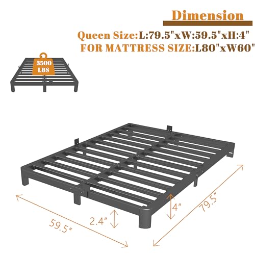 Black 16 Inch Metal Platform Full Size Bed Frame N209