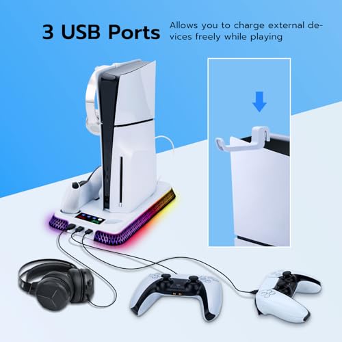 White Cooling Stand with Dual Controller Charging M547