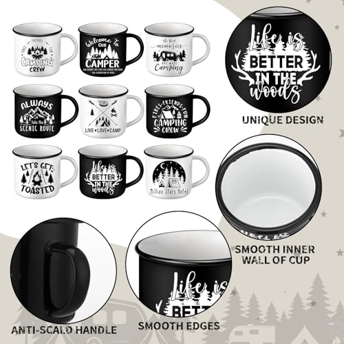 12 Pcs Christmas Enamel Coffee Mugs 12 oz R39886