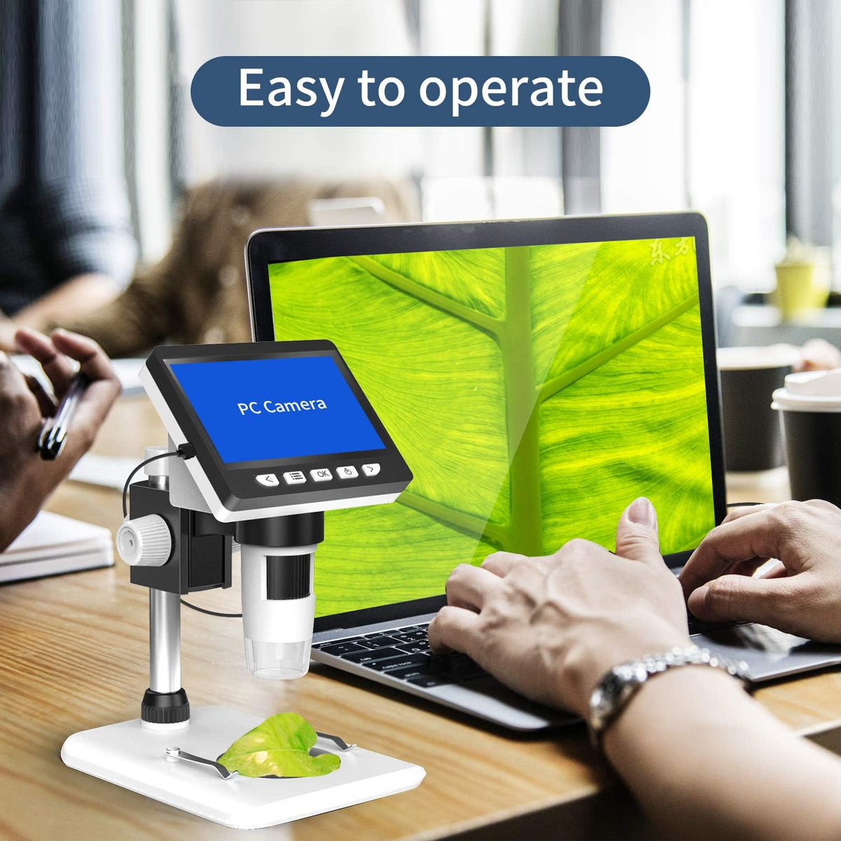 4.3 inch 50X-1000X Magnification HD 2 Megapixels USB Microscope with 32G TF Card H124