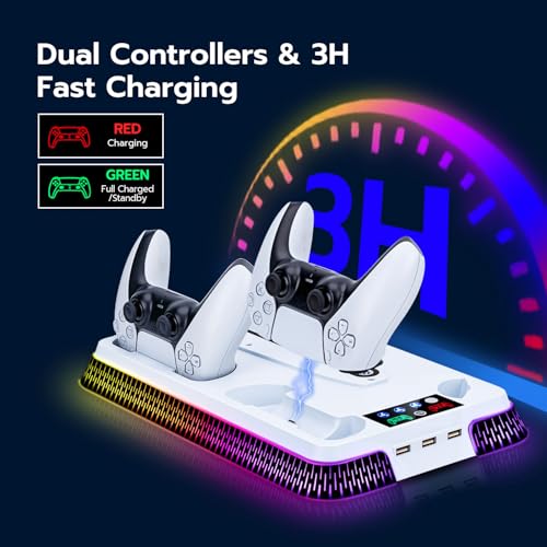 White Cooling Stand with Dual Controller Charging M547