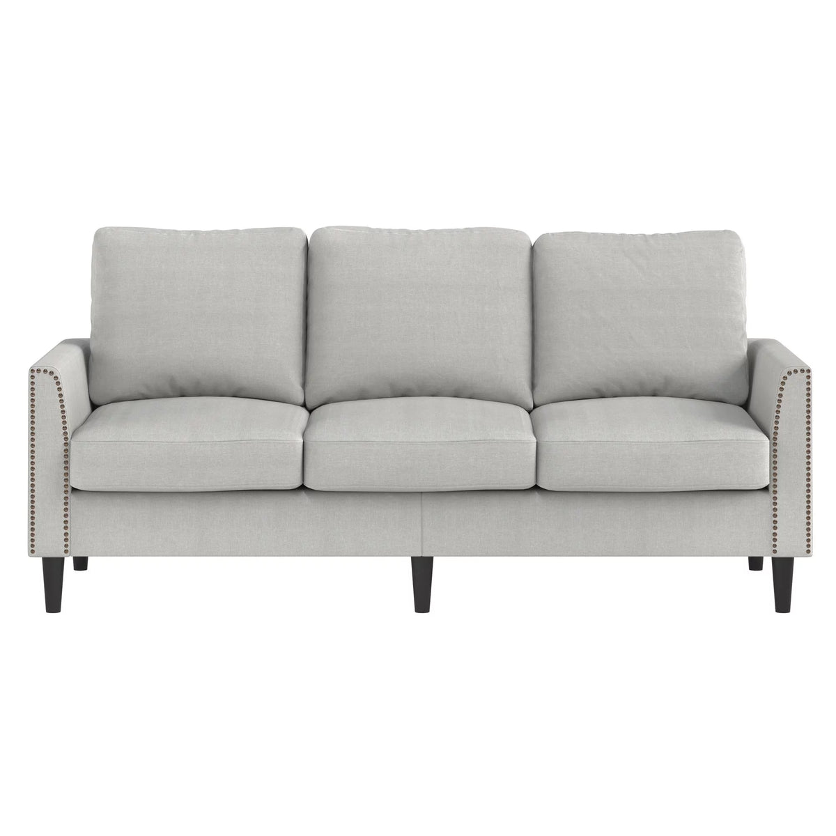 Gray Linen Sofa with Nailhead Trim K6187