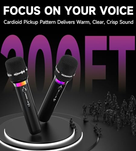 Rechargeable Wireless Microphone with LED Lights X64587