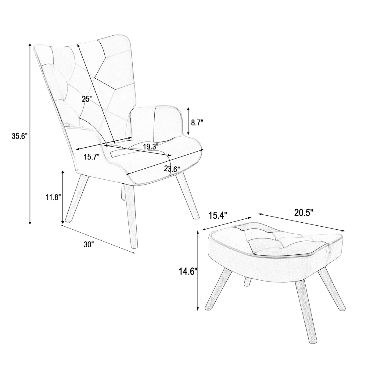 Accent Chair with Ottoman M720990