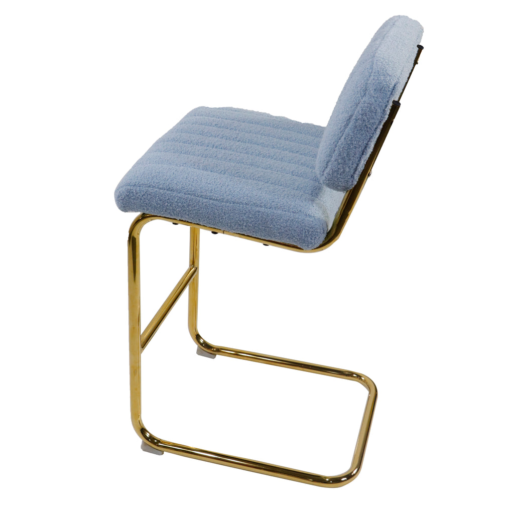 Blue Boucle Upholstered Bar Stools Set of 2 X630