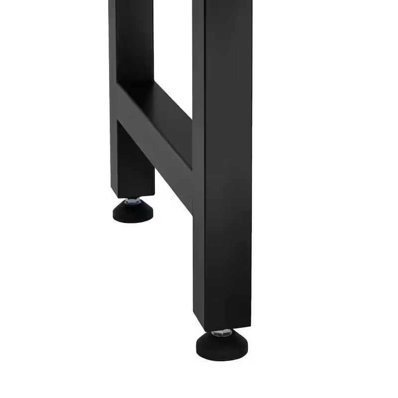 Black Adjustable Height Solid Wood Top Workbench Y4489